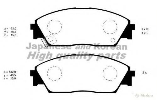 ASHUKI H02508 Комплект гальмівних колодок, дискове гальмо