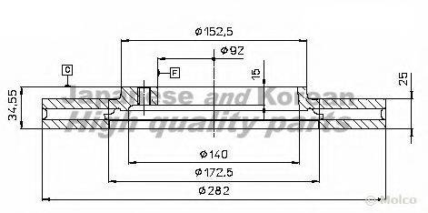 ASHUKI H03718 гальмівний диск