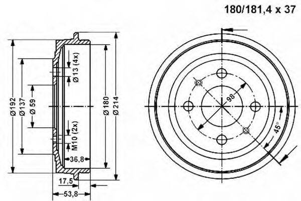 VEMA 801001 Гальмівний барабан