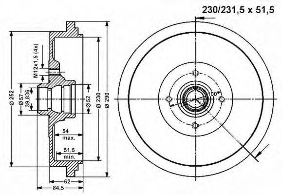 VEMA 801112 Гальмівний барабан