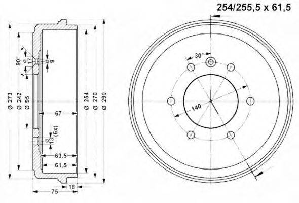 VEMA 801168 Гальмівний барабан