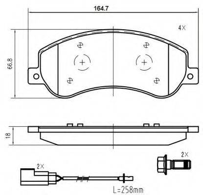 VEMA K425700 Комплект гальмівних колодок, дискове гальмо