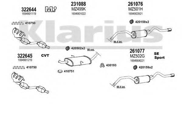 KLARIUS 600603E Система випуску ОГ