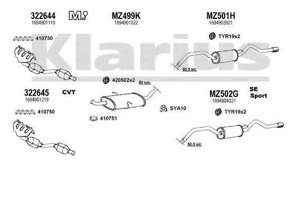 KLARIUS 600603U Система випуску ОГ