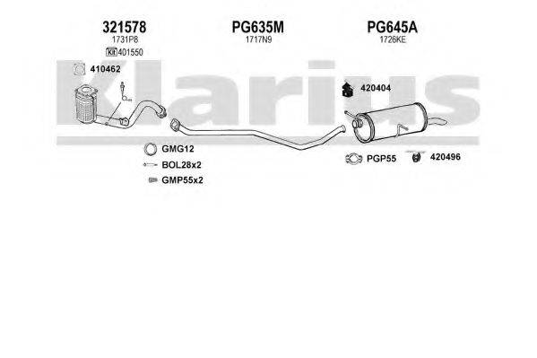 KLARIUS 630721U Система випуску ОГ