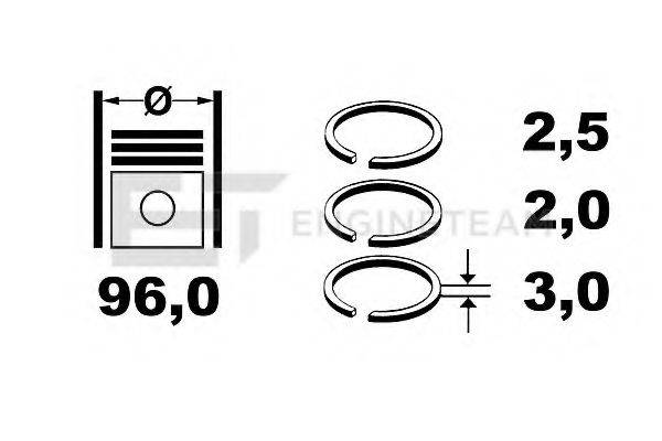 ET ENGINETEAM R4001400 Комплект поршневих кілець