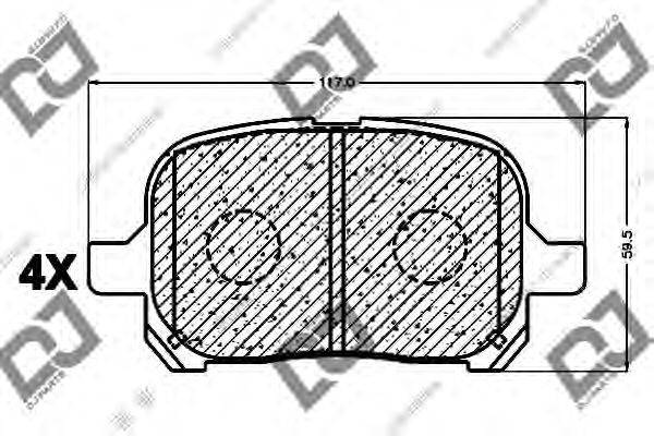 DJ PARTS BP1001 Комплект гальмівних колодок, дискове гальмо