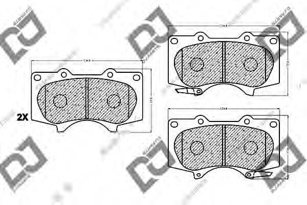 DJ PARTS BP1010 Комплект гальмівних колодок, дискове гальмо