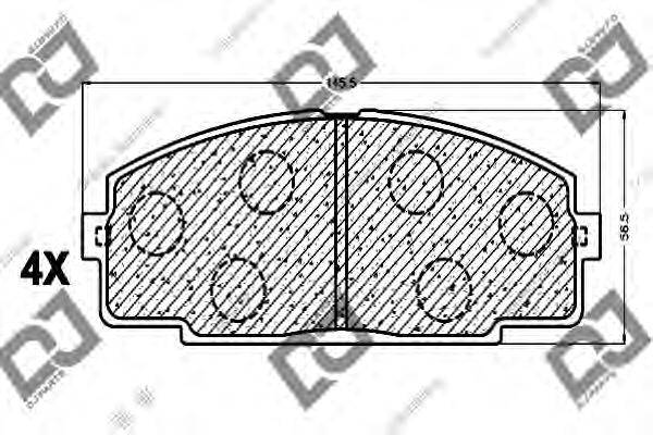 DJ PARTS BP1048 Комплект гальмівних колодок, дискове гальмо