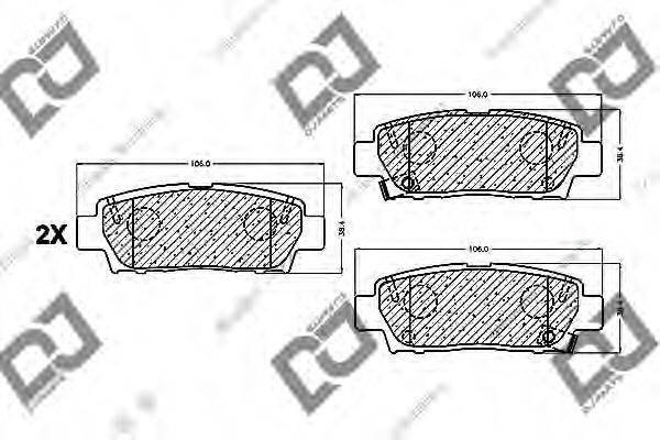 DJ PARTS BP1068 Комплект гальмівних колодок, дискове гальмо