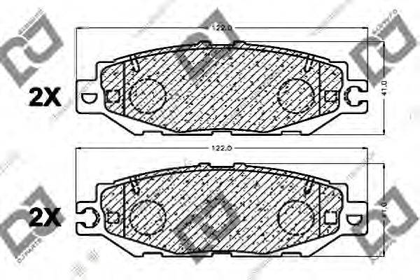 DJ PARTS BP1070 Комплект гальмівних колодок, дискове гальмо