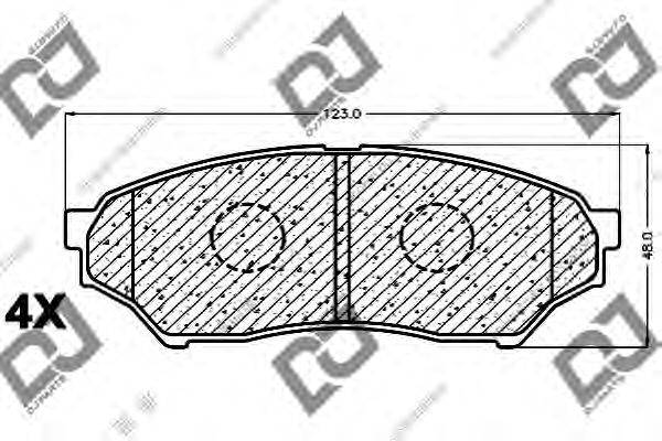 DJ PARTS BP1206 Комплект гальмівних колодок, дискове гальмо