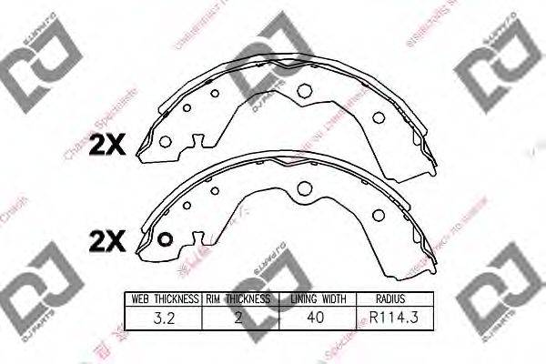 DJ PARTS BS1119 Комплект гальмівних колодок