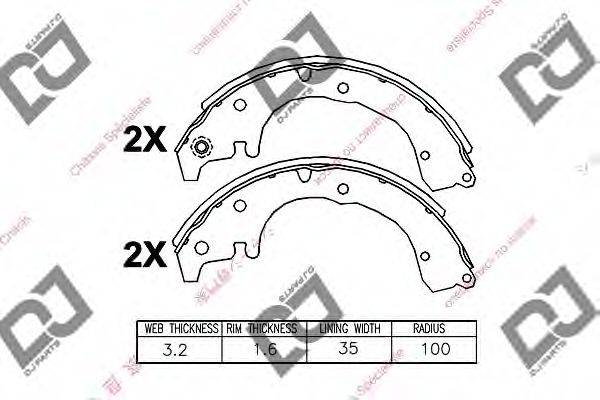 DJ PARTS BS1128 Комплект гальмівних колодок