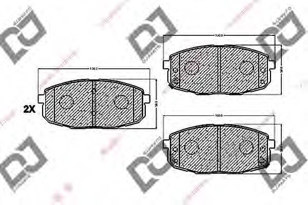 DJ PARTS BP1109 Комплект гальмівних колодок, дискове гальмо