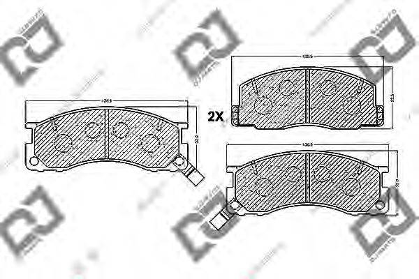 DJ PARTS BP1144 Комплект гальмівних колодок, дискове гальмо