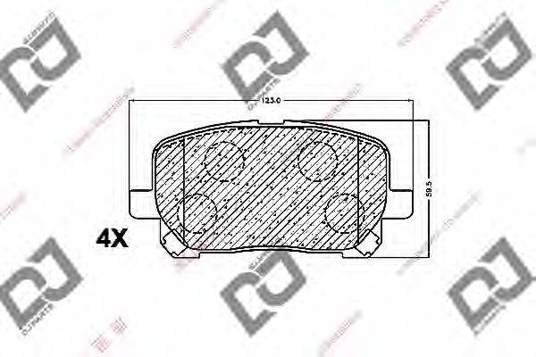 DJ PARTS BP1245 Комплект гальмівних колодок, дискове гальмо