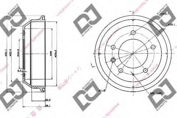 DJ PARTS BR1051 Гальмівний барабан