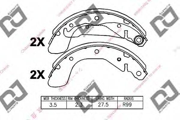 DJ PARTS BS1151 Комплект гальмівних колодок