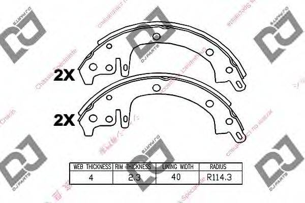 DJ PARTS BS1164 Комплект гальмівних колодок