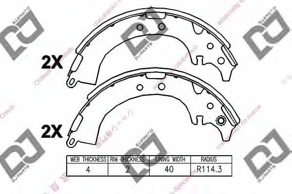 DJ PARTS BS1231 Комплект гальмівних колодок