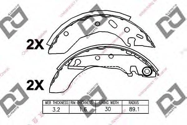 DJ PARTS BS1289 Комплект гальмівних колодок