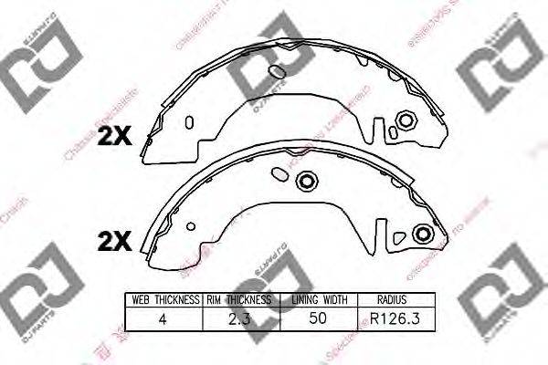 DJ PARTS BS1293 Комплект гальмівних колодок