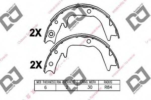 DJ PARTS BS1366 Комплект гальмівних колодок