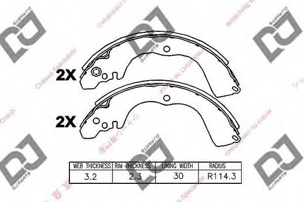 DJ PARTS BS1367 Комплект гальмівних колодок