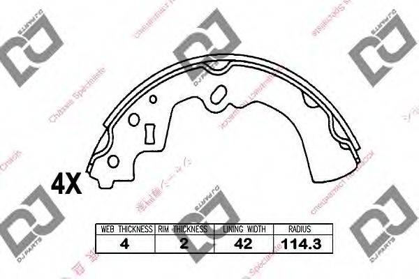 DJ PARTS BS1006 Комплект гальмівних колодок