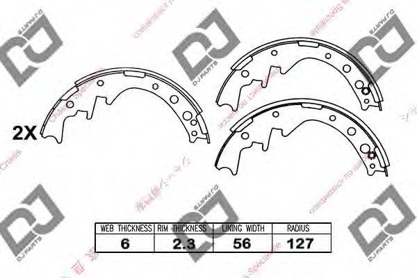 DJ PARTS BS1046 Комплект гальмівних колодок