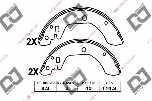 DJ PARTS BS1099 Комплект гальмівних колодок