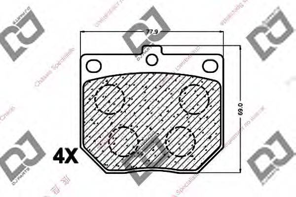 DJ PARTS BP1352 Комплект гальмівних колодок, дискове гальмо