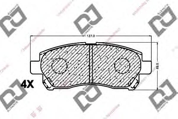 DJ PARTS BP1431 Комплект гальмівних колодок, дискове гальмо