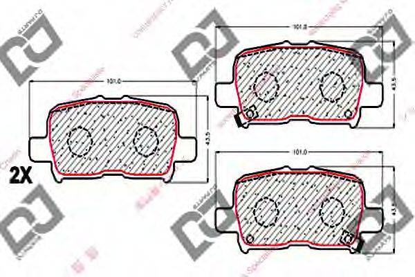 DJ PARTS BP1765 Комплект гальмівних колодок, дискове гальмо