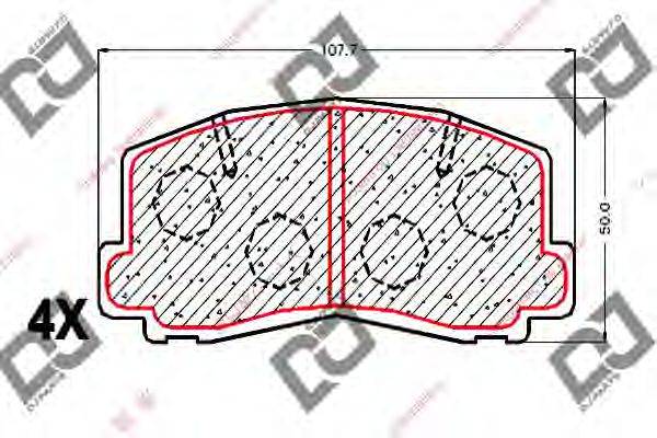 DJ PARTS BP1784 Комплект гальмівних колодок, дискове гальмо