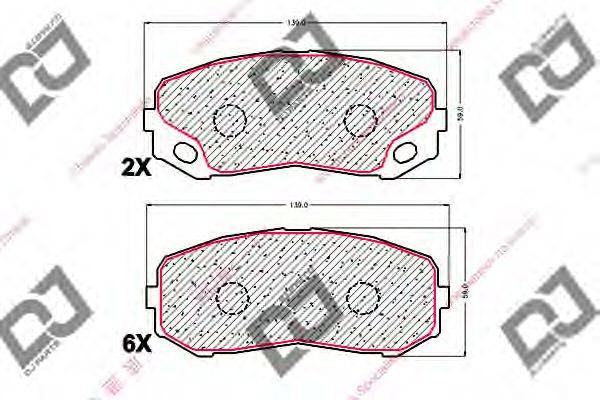 DJ PARTS BP1808 Комплект гальмівних колодок, дискове гальмо