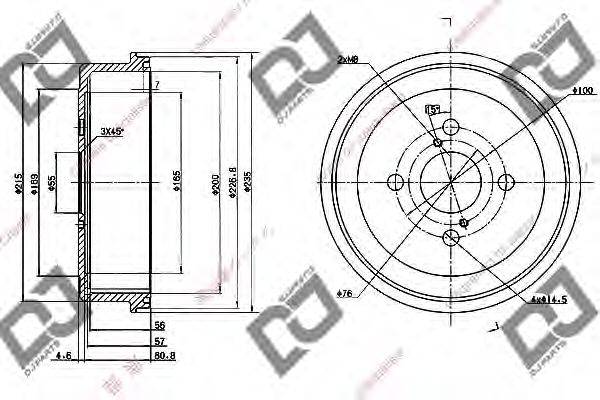 DJ PARTS BR1083 Гальмівний барабан