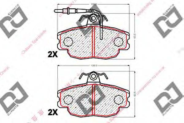 DJ PARTS BP1877 Комплект гальмівних колодок, дискове гальмо