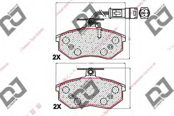 DJ PARTS BP1889 Комплект гальмівних колодок, дискове гальмо