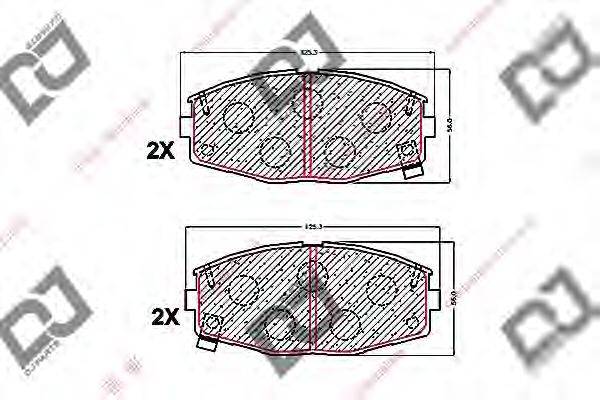 DJ PARTS BP1558 Комплект гальмівних колодок, дискове гальмо