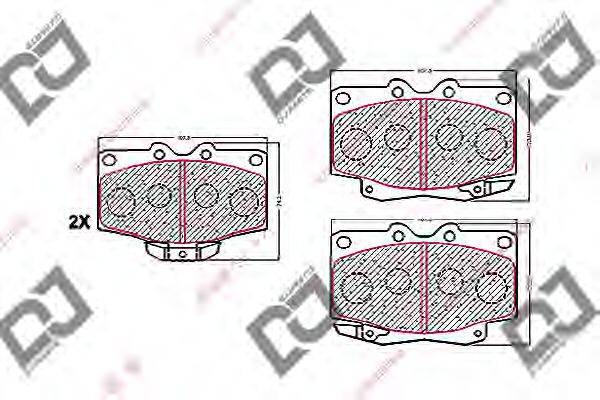 DJ PARTS BP1568 Комплект гальмівних колодок, дискове гальмо