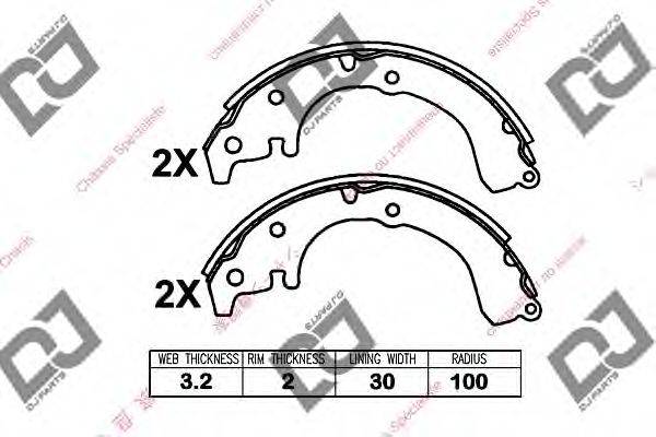 DJ PARTS BS1195 Комплект гальмівних колодок