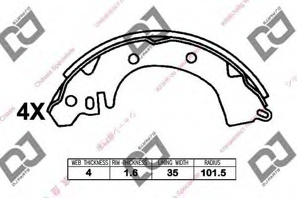 DJ PARTS BS1351 Комплект гальмівних колодок