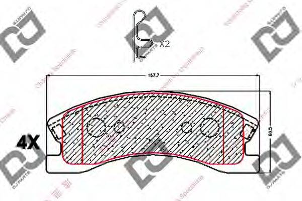 DJ PARTS BP2021 Комплект гальмівних колодок, дискове гальмо