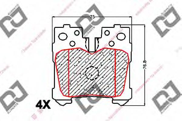 DJ PARTS BP1652 Комплект гальмівних колодок, дискове гальмо