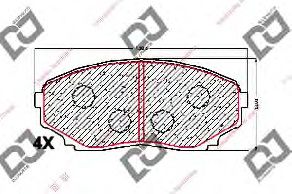 DJ PARTS BP1676 Комплект гальмівних колодок, дискове гальмо