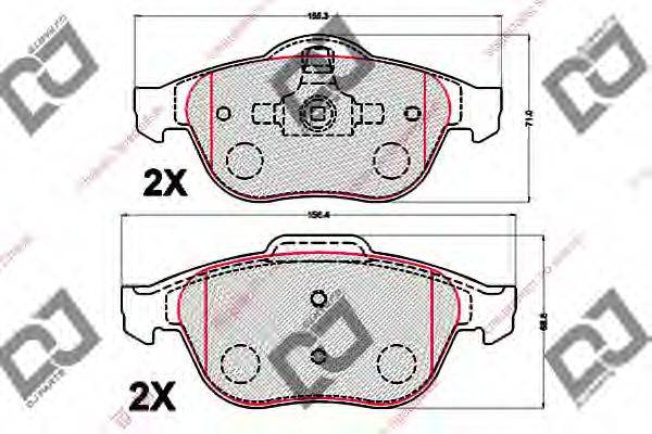 DJ PARTS BP2120 Комплект гальмівних колодок, дискове гальмо