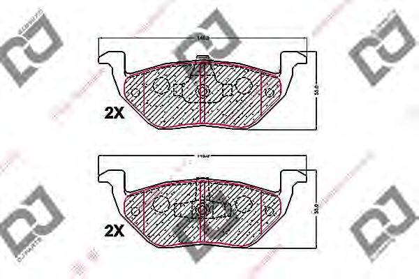 DJ PARTS BP1705 Комплект гальмівних колодок, дискове гальмо