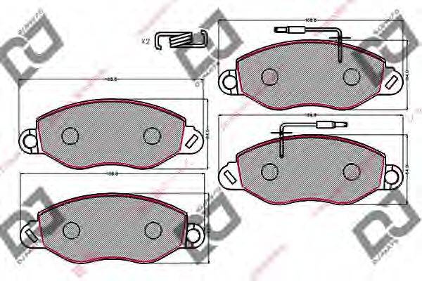 DJ PARTS BP2144 Комплект гальмівних колодок, дискове гальмо